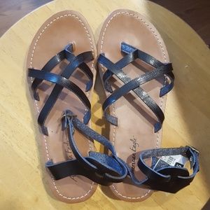 American Eagle Wedge Black Sandals